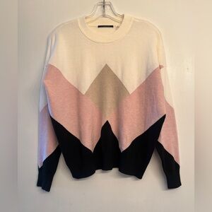 Colorblock Sweater in Pink, Cream, and Black by TTahri size S/P